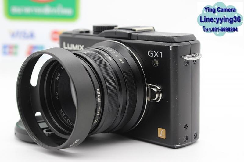 ขาย Panasonic DMC GX1X + Lens CC TV 25mm F1.8(สีดำ) สภาพพร้อมใช้งาน อดีตประกันศูนย์ จอติดฟิล์มแล้ว อุปกรณ์ครบกล่อง